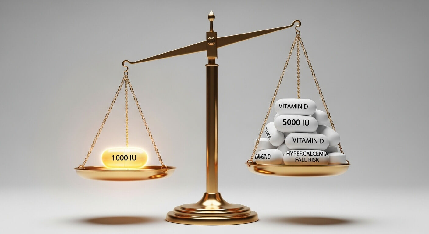 고용량 비타민 D, 비타민 D 부작용, 비타민 D 권장량, 비타민 D 섭취 방법, 고칼슘혈증, 비타민 D 낙상, 비타민 D 4000 IU, 비타민 D 5000 IU, 혈중 비타민 D 수치, 비타민 D 결핍