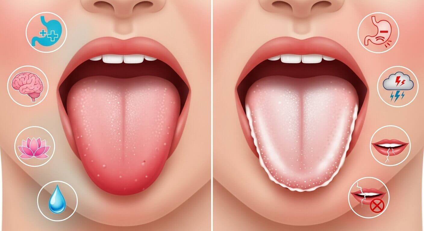 혀 백태, 설태, 혀 백태 원인, 혀 백태 제거, 입 냄새, 구강 건조증, 위장 건강, 혀 건강, 혀 클리너, 설태 원인