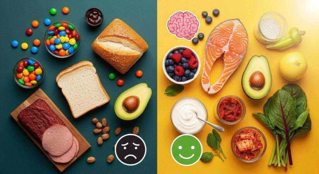 Serotonin, gut health, gut-brain axis, serotonin foods, nutritional psychiatry, serotonin diet, mental health, gut microbiome, probiotics, prebiotics, how to increase serotonin