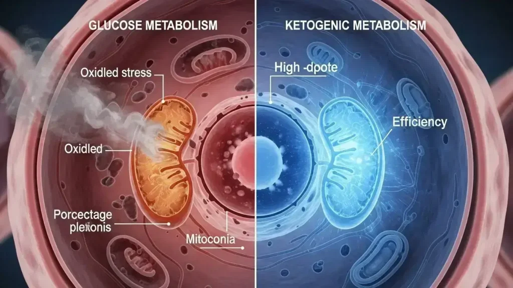 Ketogenic diet anti-aging effects on metabolism, ketosis and longevity, metabolic flexibility, mitochondrial biogenesis keto, clean keto meal plan, anti-inflammatory diet, oxidative stress reduction, BHB anti-aging benefits, prevention of glycation, neuroprotective diet.