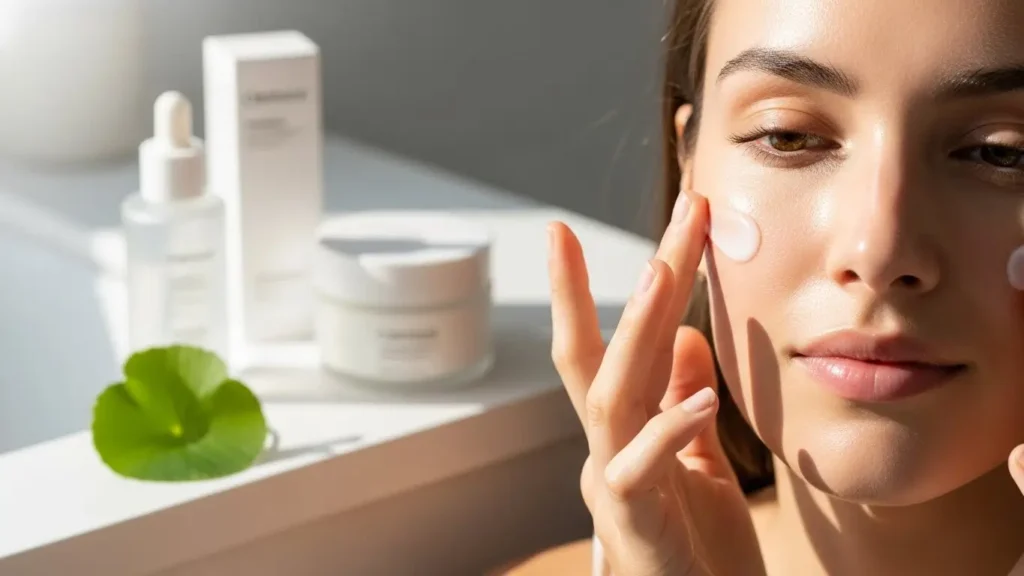 Korean skincare routine for damaged skin barrier, K-beauty skin barrier repair, Signs of damaged skin barrier, Cica for skin repair, Ceramide moisturizer Korean, 7 skin method for sensitive skin, Centella Asiatica benefits, Skin barrier recovery routine, Panthenol serum benefits, Skin cycling vs skin repairing.