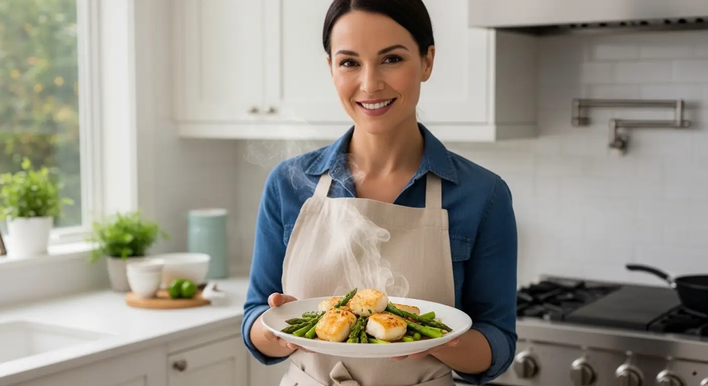 Fish and Asparagus Stir Fry, Healthy 15-minute dinner, White fish recipe, Asparagus benefits, Low calorie stir fry, Easy seafood recipe, How to cook cod, Meal prep seafood, Gluten free stir fry, Quick healthy meals