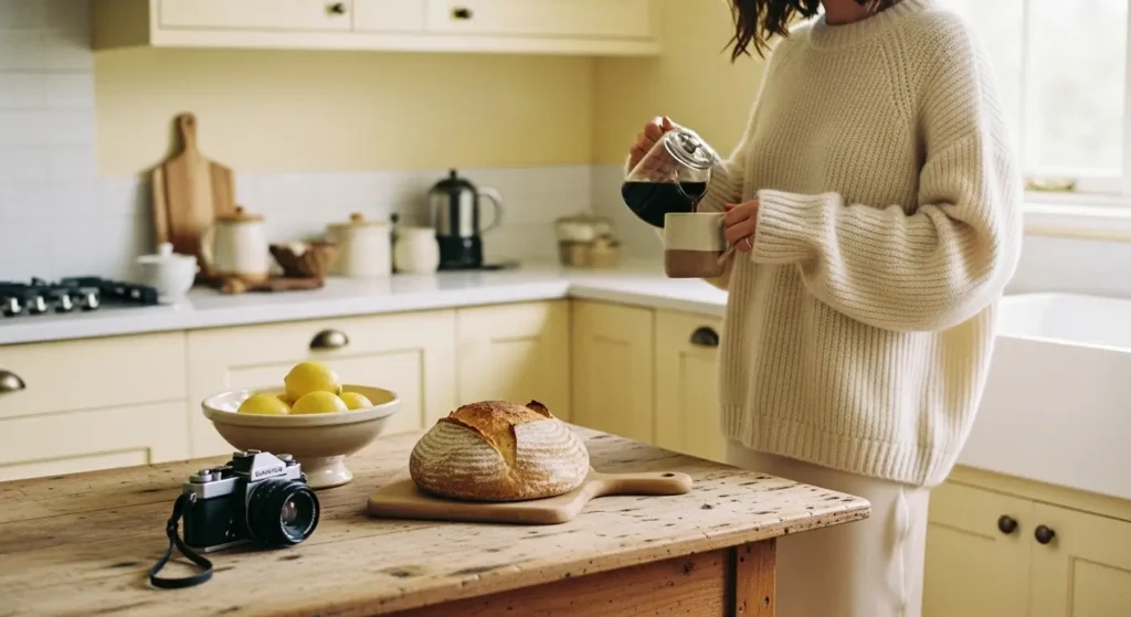 90s Butter Mom, Butter Yellow Trend, Soft Living Aesthetic, 90s Minimalism, Millennial Parenting Trends, Carolyn Bessette-Kennedy Style, Analog Nostalgia, Color Psychology Yellow, Optimistic Minimalism, 2025 Lifestyle Trends
