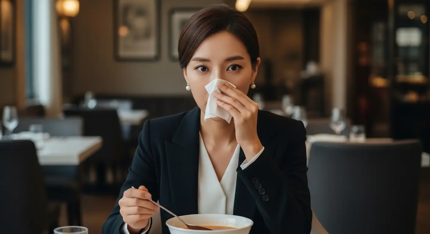 미각성 비염, 식사 중 콧물, 비알레르기성 비염, 미각성 비염 치료법, 항콜린제 스프레이, 아이프라트로피움, 매운 음식 콧물 원인, 노인성 비염, 비강 스프레이 사용법, 이비인후과 진료