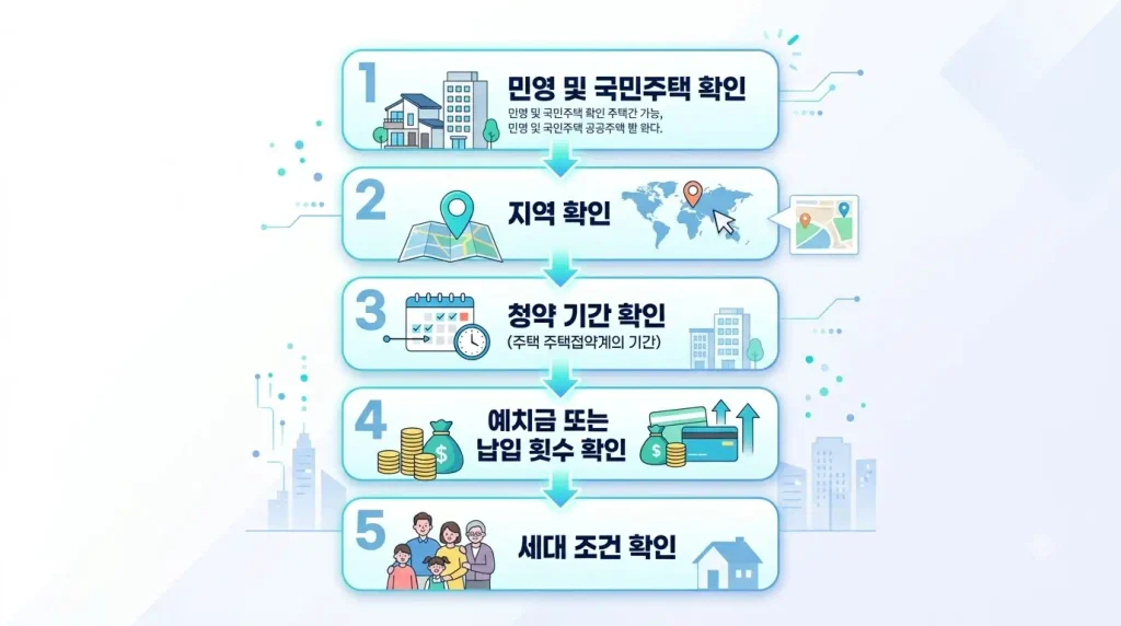 주택청약 1순위 조건 확인 순서 5단계
