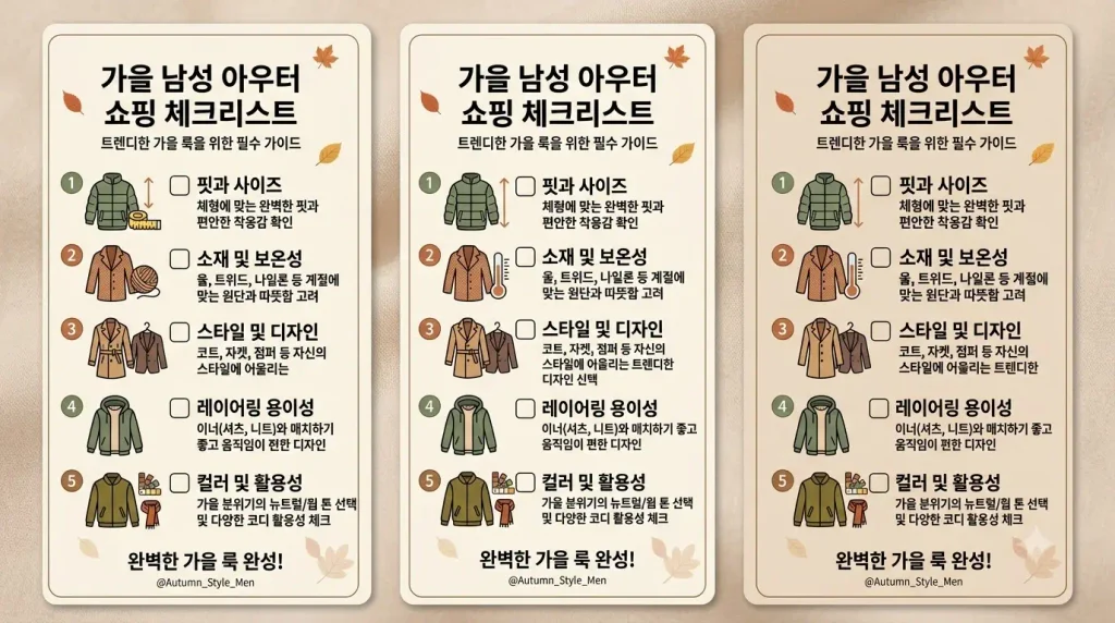 무신사 남자 가을 아우터 구매 전 체크리스트