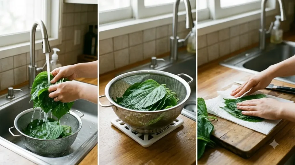 깻잎 김치 세척 후 물기 제거 방법