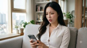 햇살론 일반 핸드폰 보는 이쁜여자