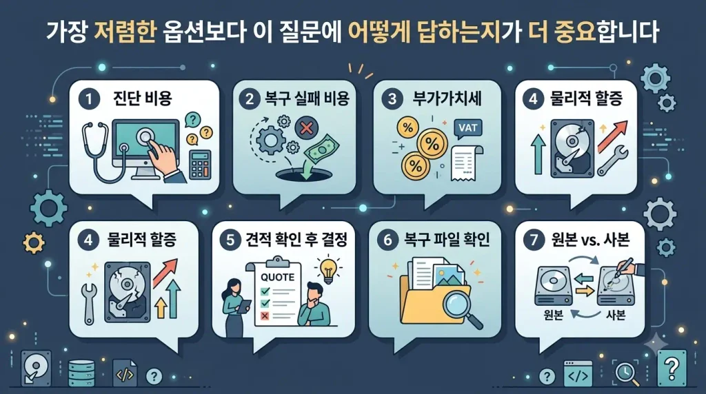외장하드 데이터 복구 업체 선택 기준과 상담 질문