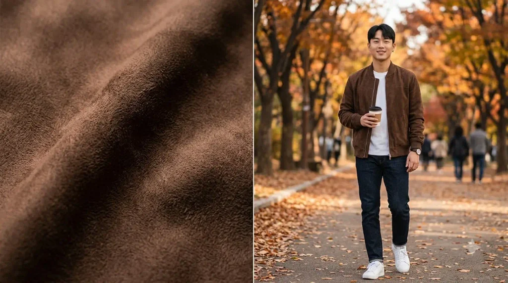 남자 브라운 스웨이드 재킷 가을 코디 무신사