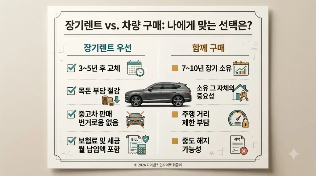 GV90 장기렌트 구매 비교 어떤 사람에게 유리한지