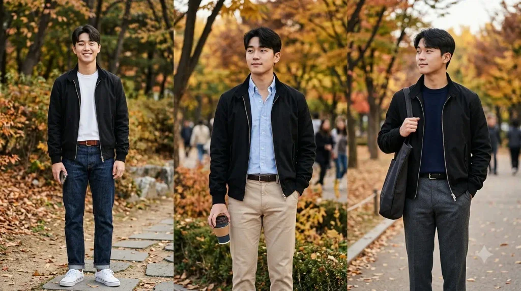 남자 가을 해링턴 블루종 코디 무신사 추천
