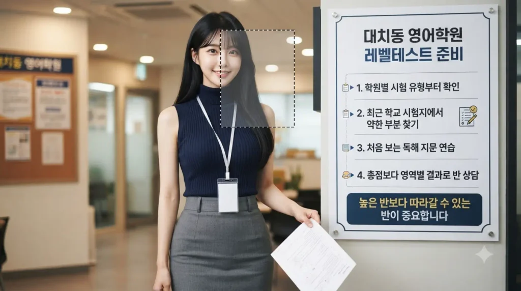 대치동 중등 영어학원 레벨테스트 준비 방법 시험 범위 확인 반 배정 상담 4단계
