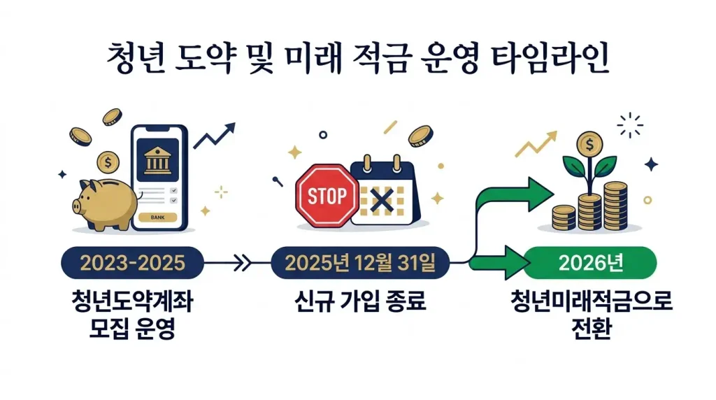 2026년 청년도약계좌 신규 가입 종료와 청년미래적금 전환 흐름
