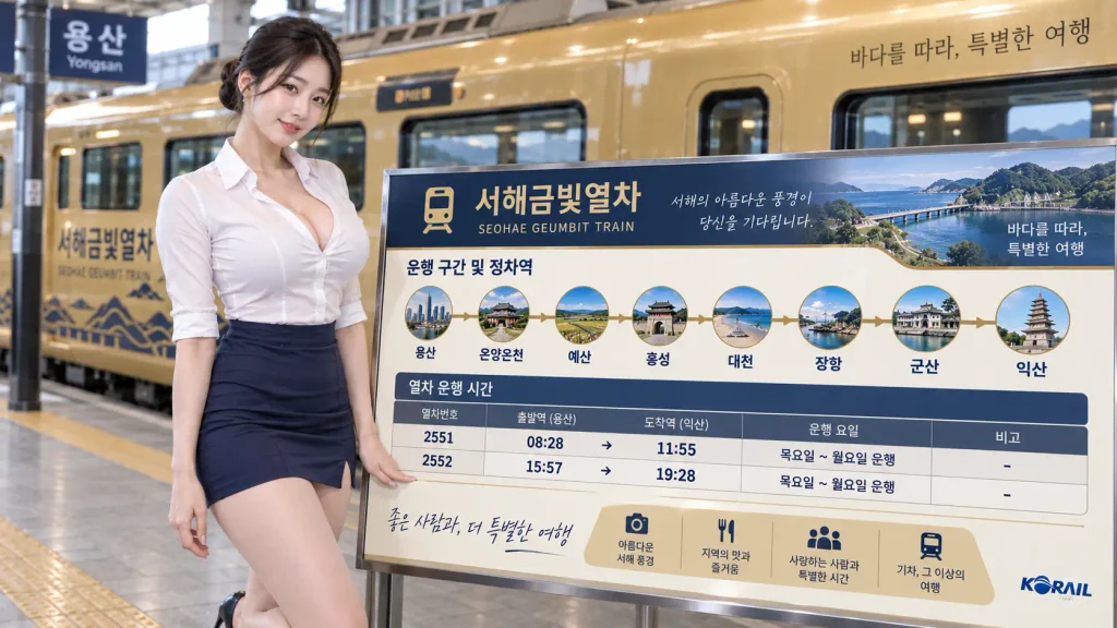 서해금빛열차 노선 용산 대천 군산 익산 시간표