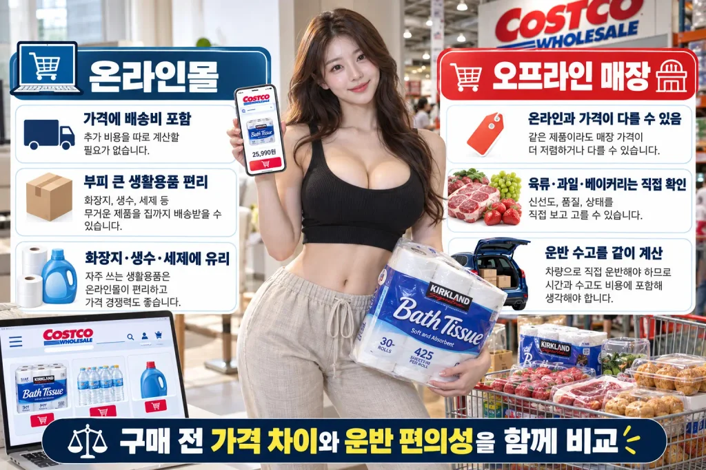 코스트코 온라인몰 매장 가격 차이 배송비 비교