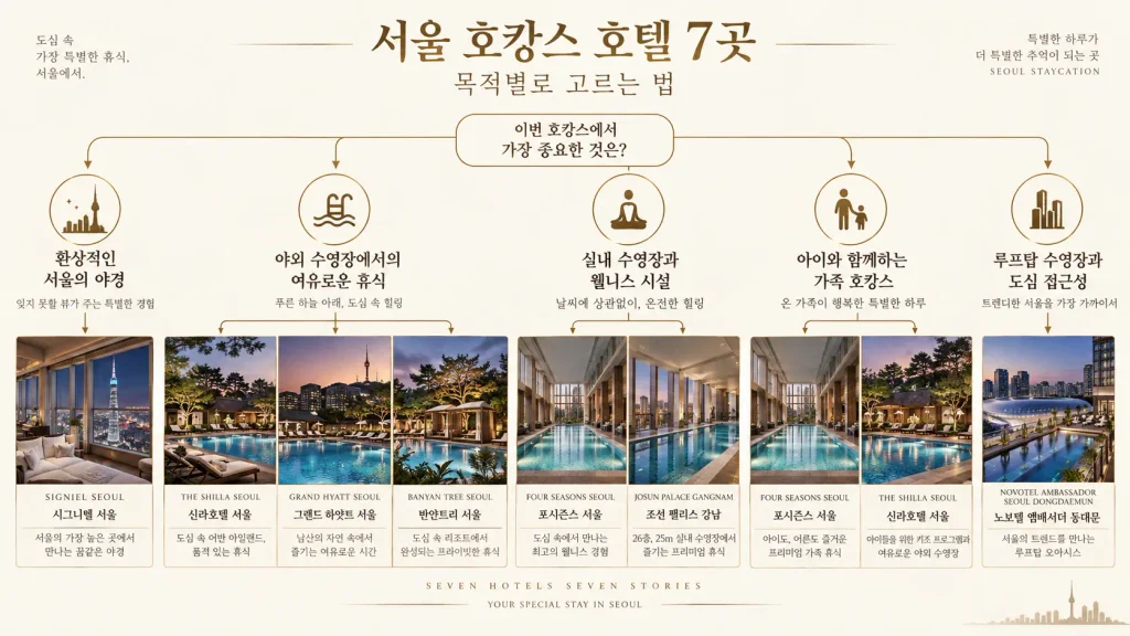 서울 호캉스 호텔 7곳 목적별 추천 비교표와 선택 기준