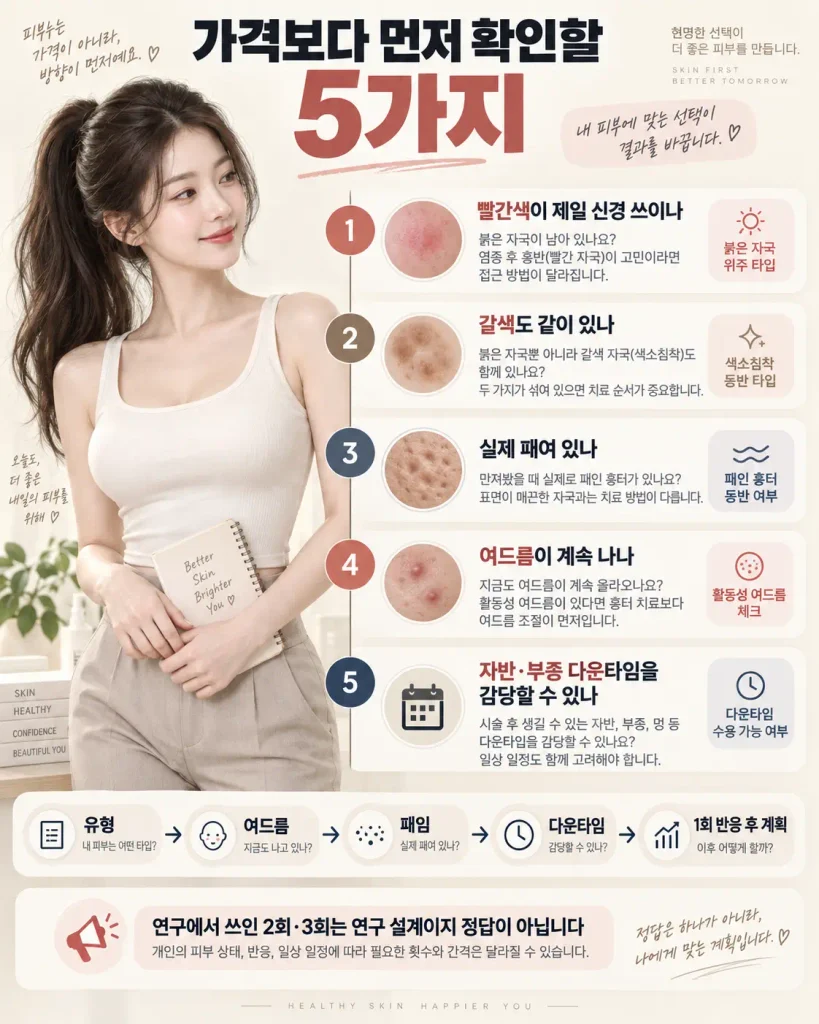 브이빔 레이저 여드름 붉은 자국 시술 전 확인 체크리스트