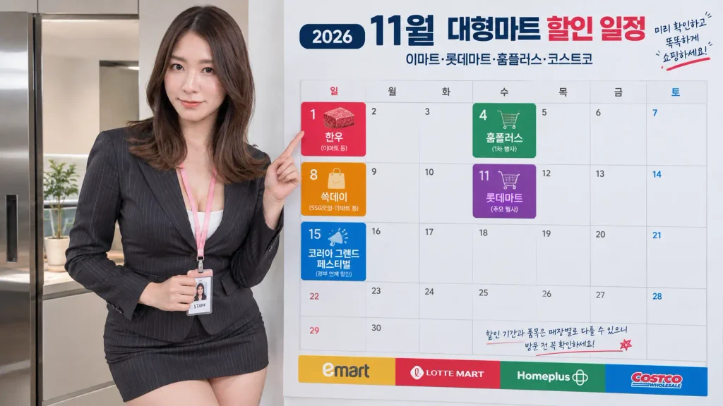 2026년 11월 대형마트 할인 일정 이마트 롯데마트 홈플러스 트레이더스 행사기간