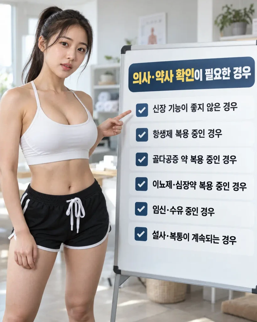 마그네슘 복용 주의사항 신장 항생제 골다공증 치료제 이뇨제 위산억제제