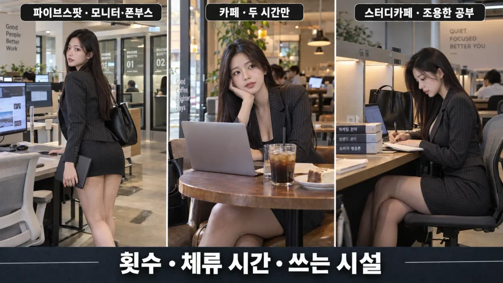 파이브스팟 카페 스터디카페 업무 환경 비용 비교