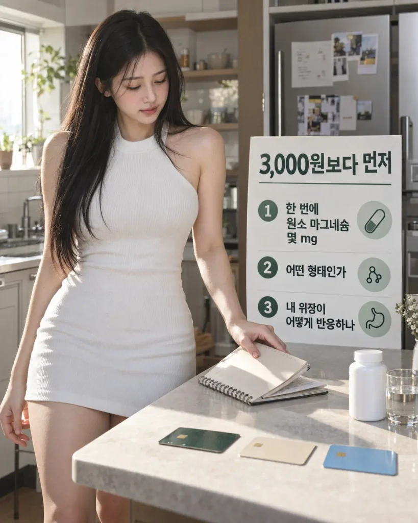 다이소 마그네슘 고르는 법 원소 마그네슘 함량 형태 위장 반응 체크리스트