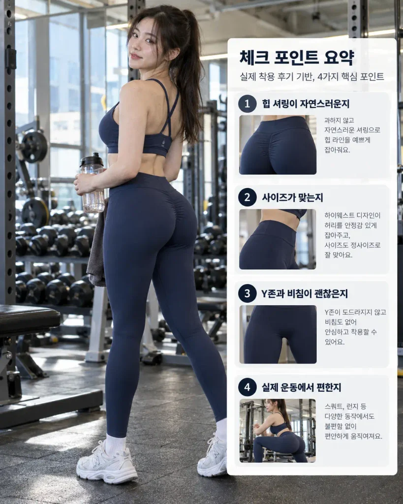 힙중독 레깅스 최종 선택 기준 힙핏 사이즈 Y존 비침 운동 편안함