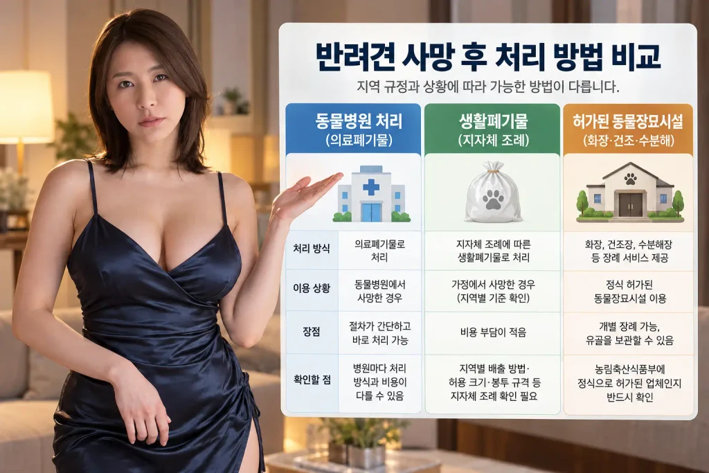 반려견 사망 후 합법적인 사체 처리 방법 비교
