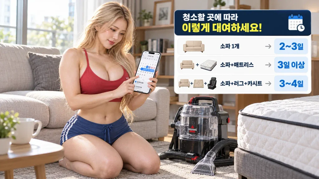 습식청소기 소파 매트리스 러그 청소 범위별 대여기간