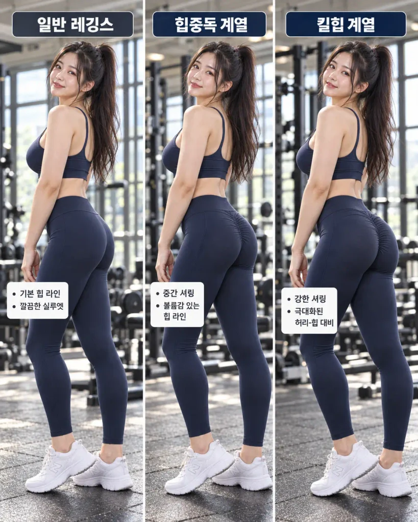 힙중독 킬힙 일반 레깅스 차이 비교 힙라인 셔링 운동용