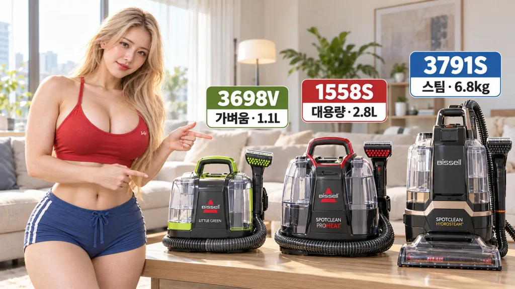 비쎌 습식청소기 3698V 1558S 3791S 대여 모델 비교