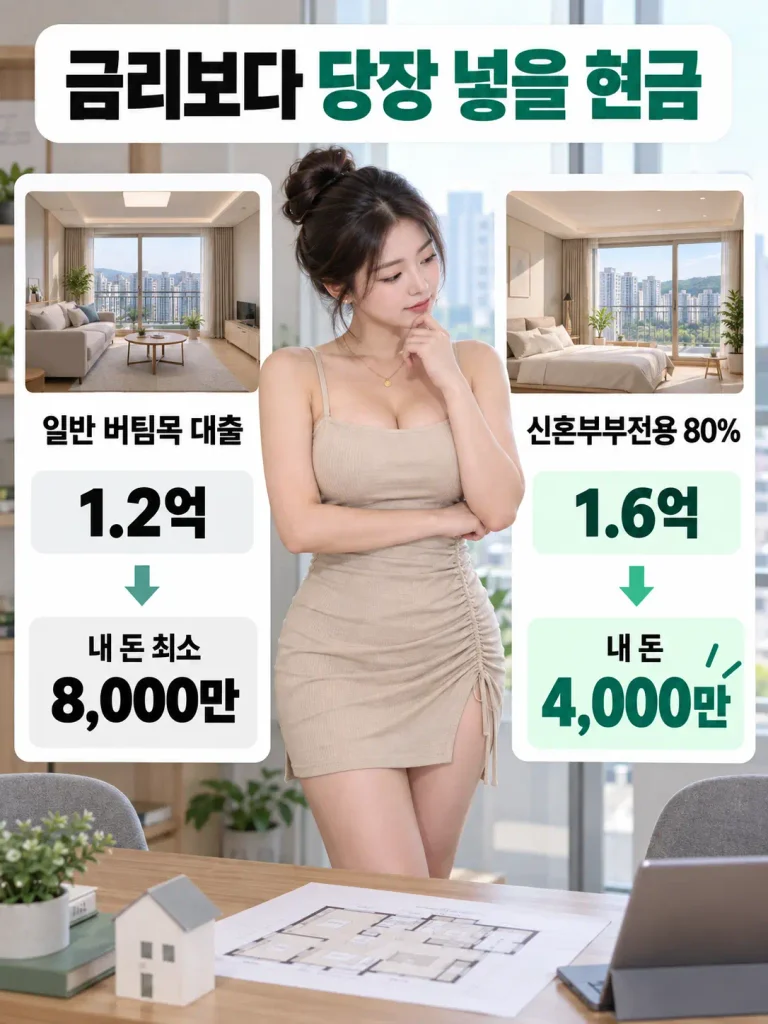 일반 버팀목 신혼부부 전세대출 자기자금 한도 비교