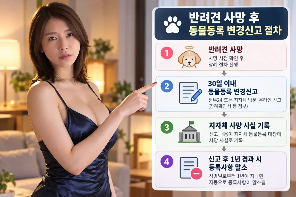 반려견 사망 신고 30일 이내 동물등록 변경신고와 말소 절차