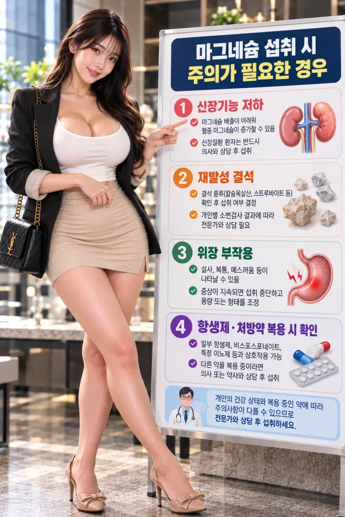 마그네슘 요로결석 부작용 주의 대상 신장기능 약물 체크리스트