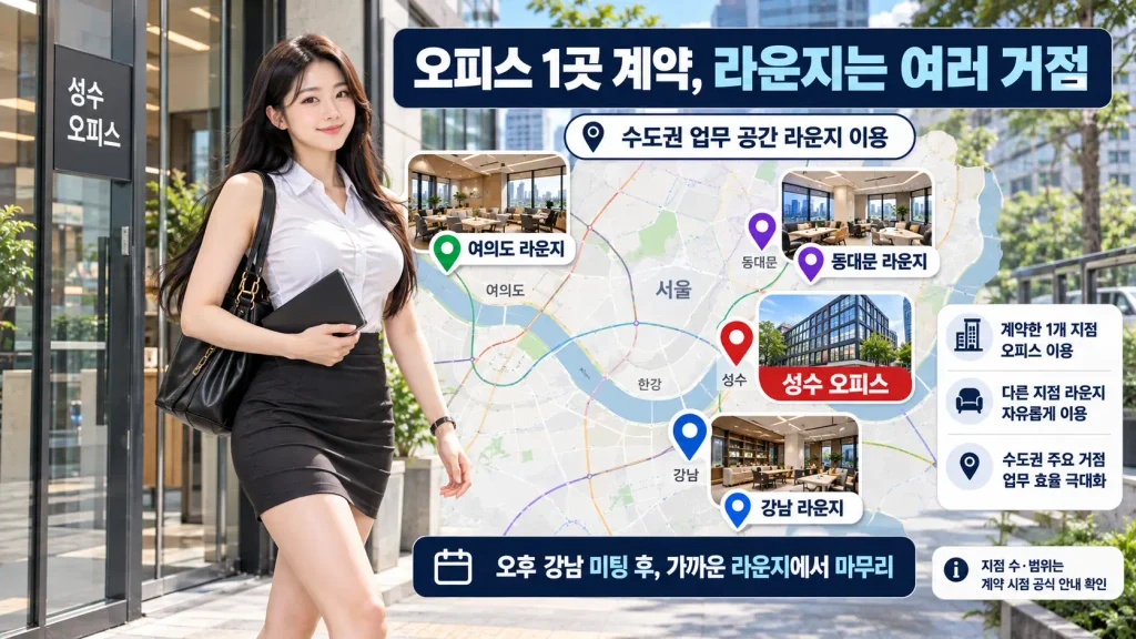 스파크플러스 1인 오피스 다른 지점 라운지 수도권 업무 공간 이용