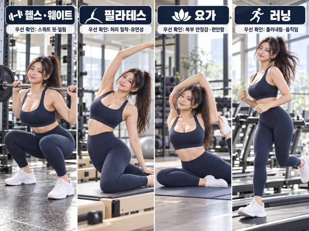 힙중독 레깅스 헬스 필라테스 요가 러닝 운동별 선택 기준