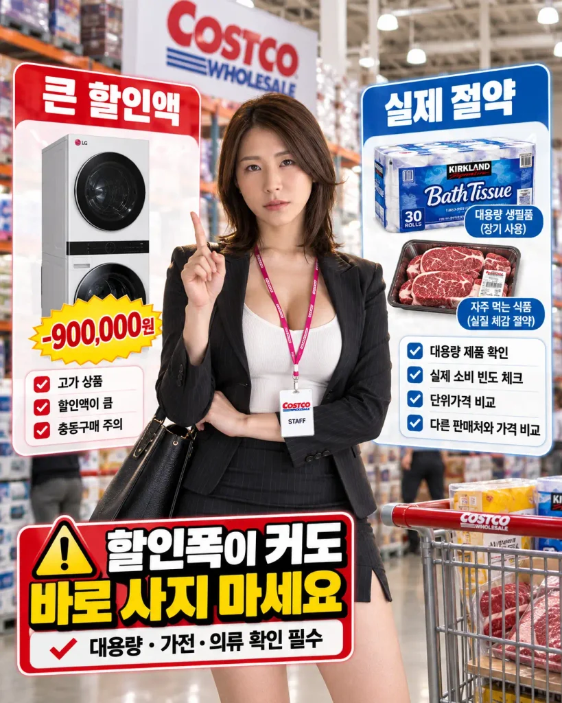 코스트코 할인폭 큰 상품 구매 전 확인사항 대용량 식품 가전 의류