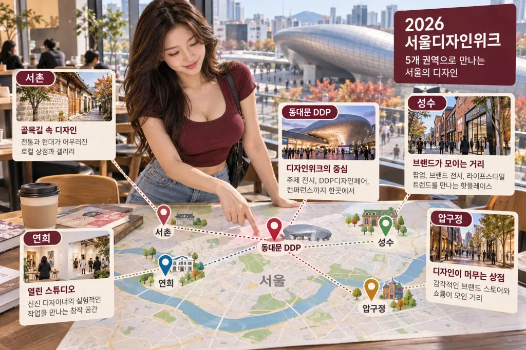 2026 서울디자인위크 디자인로드 동대문 성수 연희 서촌 압구정 지도