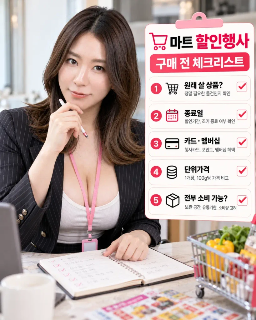 대형마트 할인상품 구매 전 체크리스트 행사 종료일 멤버십 단위가격