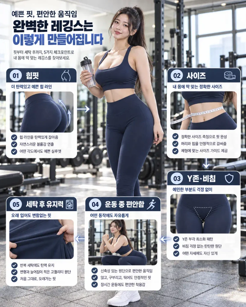 힙중독 레깅스 구매 판단 힙핏 사이즈 Y존 비침 운동 편안함 체크