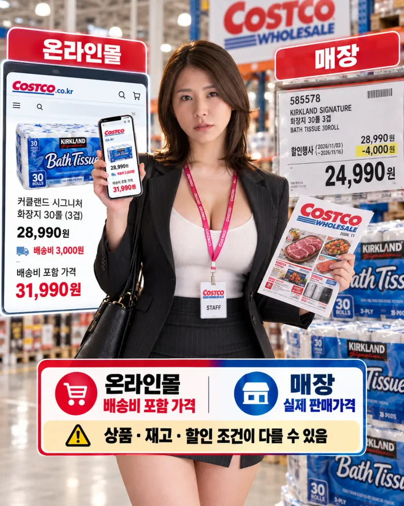 코스트코 온라인몰 매장 할인 가격 차이 배송비 상품 재고 비교